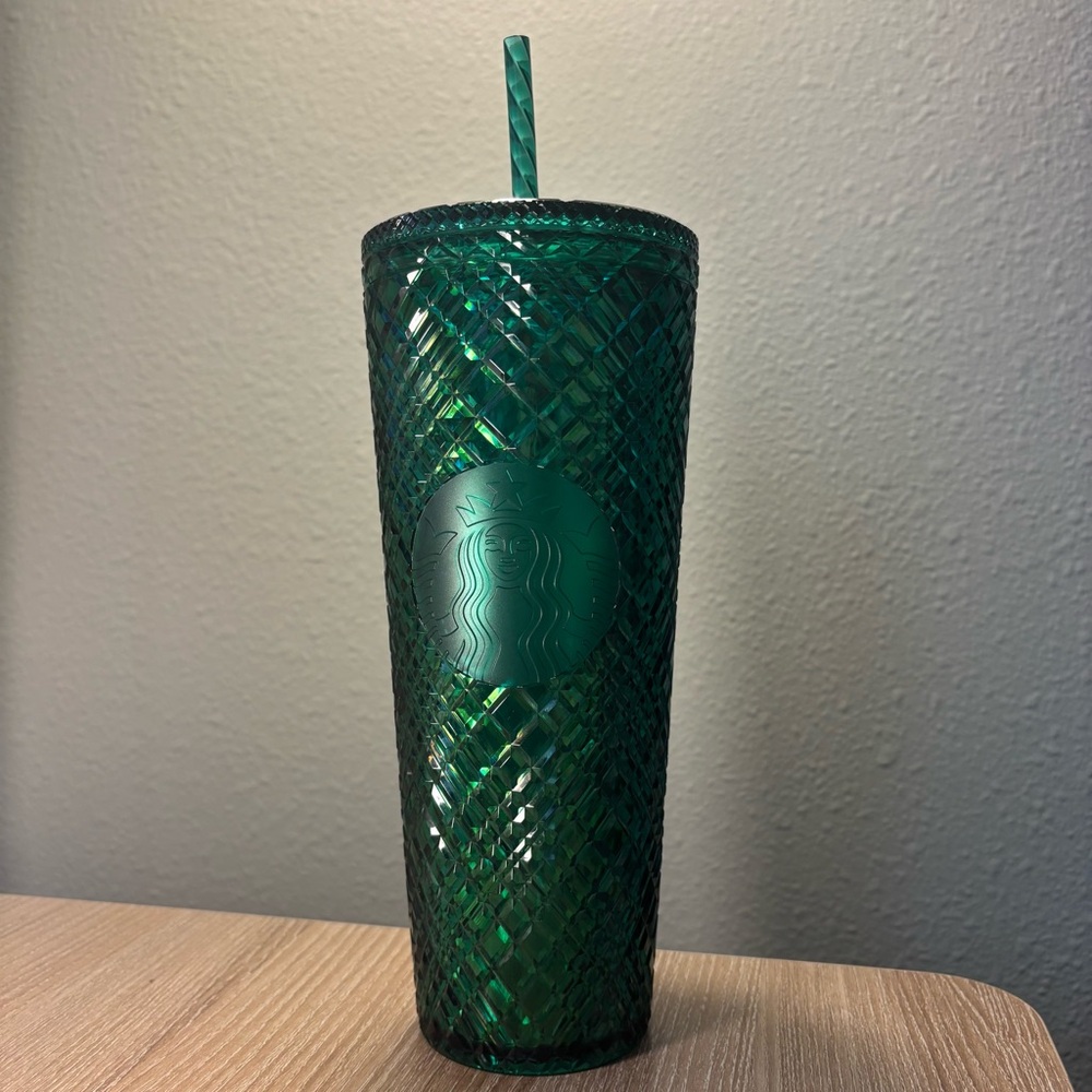 Starbucks Emerald Green Jeweled Venti Tumbler Insulated Cold Cup, 24 oz.